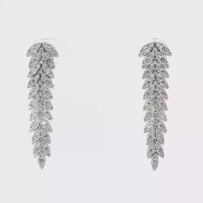4.89CT Diamond   Earring 14k White Gold