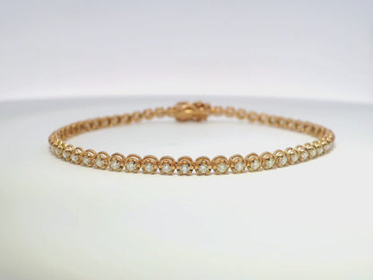 1.32CT Diamond Bracelet 14k Rose Gold