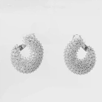 6.36CT Diamond Earrings 14k White Gold