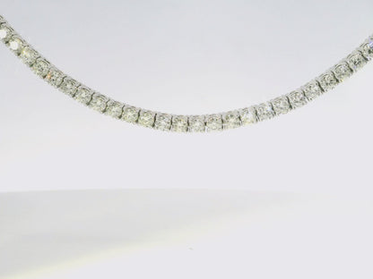 9.53CT Round Cut Diamond 4 Prong Tennis Necklace 14K Gold