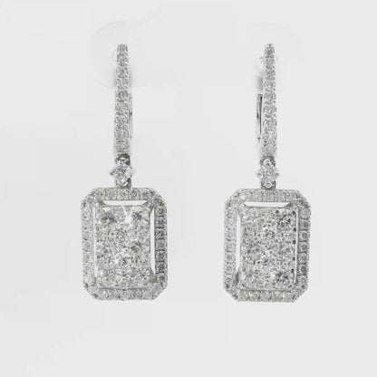1.91CT Diamond   Earring 14k White Gold