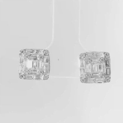 0.85CT Diamond 18k White Gold Earring