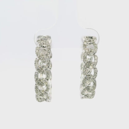1.05CT Diamond 18k White Gold Earring