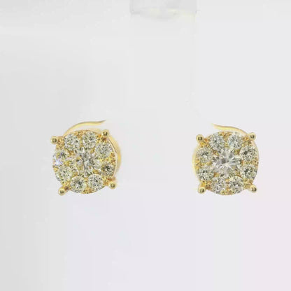0.92CT Diamond Earring 14k Yellow Gold