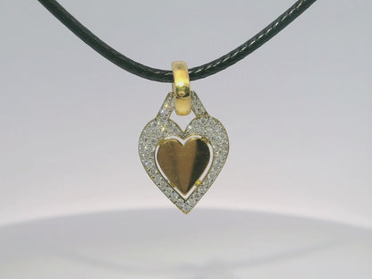 0.43CT Heart Charm Pendant 18k Yellow Gold