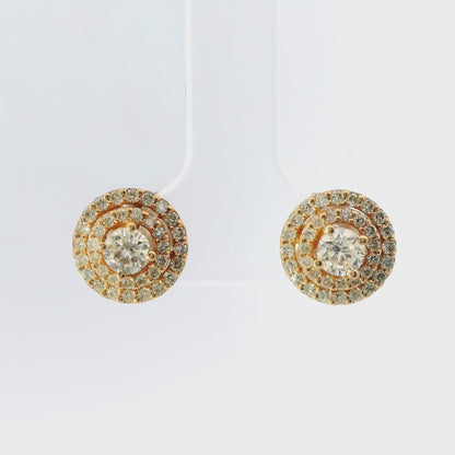 1.00CT Diamond 14k Rose Gold Earring