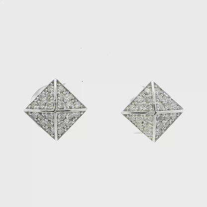 0.45CT Diamond Stud 14k White Gold Earring