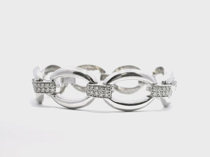 0.95CT Diamond Bracelet 14k White Gold