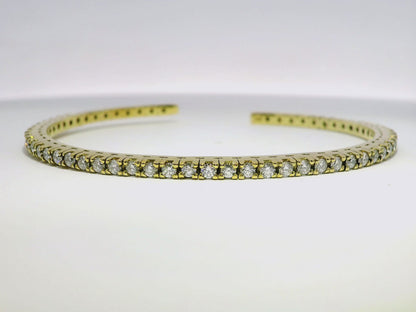 1.74CT Diamond Bangle 14k Yellow Gold