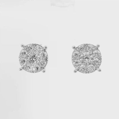 1.57CT Diamond Earring 14k White Gold