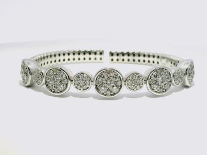 3.04CT Diamond Bangle 14k White Gold