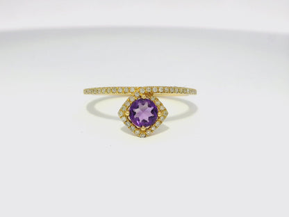 0.44CT Mixed Sapphire Ring 14k Yellow Gold
