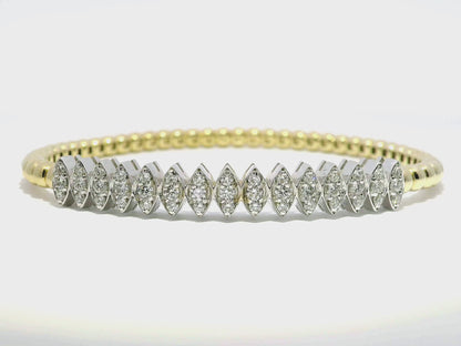 0.88CT Diamond Bangle 14k Yellow Gold