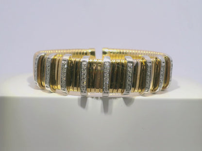 0.76CT Diamond Bangle 14k Yellow Gold
