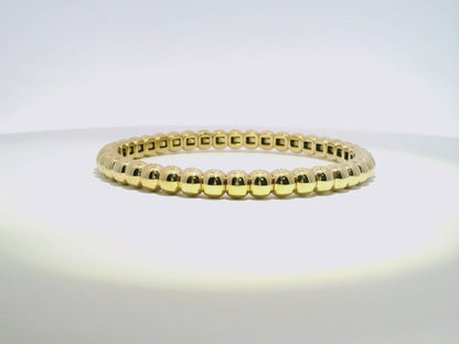 Plain Gold Beads Stretch Bangle 14k Gold