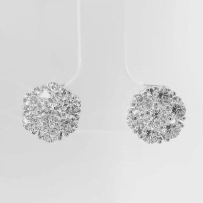 1.75CT Diamond Earrings 14k White Gold