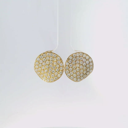 2.03 CT Diamond Chip Stud Earrings 14K Gold