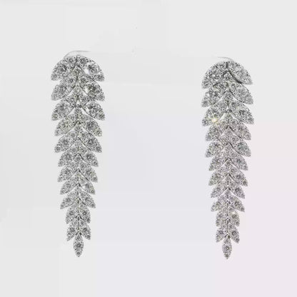 6.90CT Diamond   Earring 14k White Gold