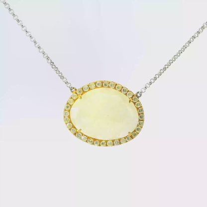 10.50CT Diamond with Yellow Citrine Sapphire 18k White Gold