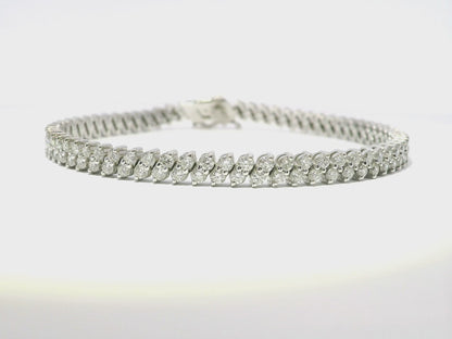 4.17CT  Diamond Bracelet 14k White Gold