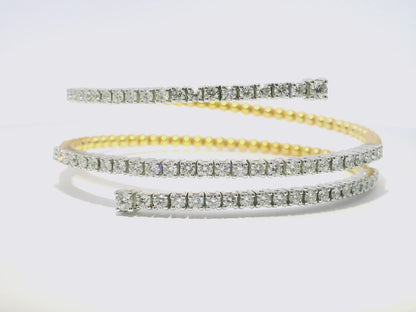3.33CT Diamond Bangle 18k Yellow Gold