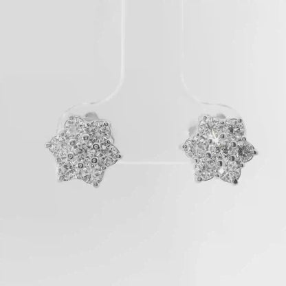 1.25CT Diamond  14k  White Gold Earring