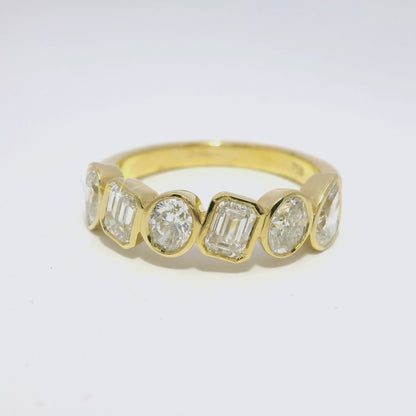 1.59CT Diamond Mixed Shape Ring 18k Yellow Gold