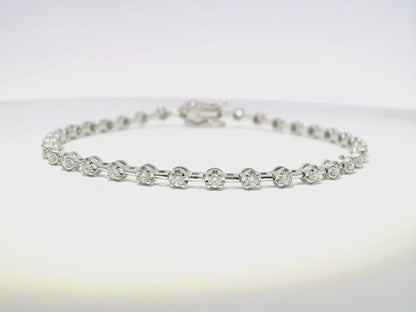 1.13CT Diamond Bracelet 14k White Gold