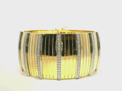 1.81CT Diamond Bangle 14k Yellow Gold