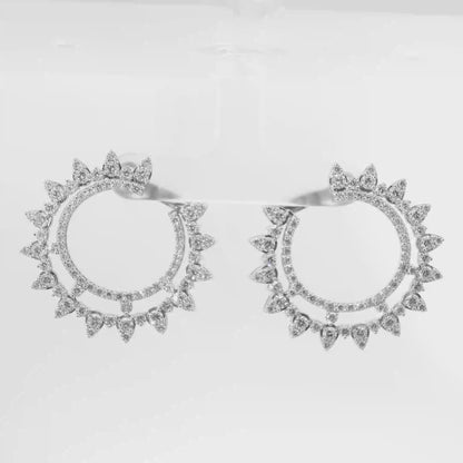 4.14CT Diamond Earrings 14k White Gold