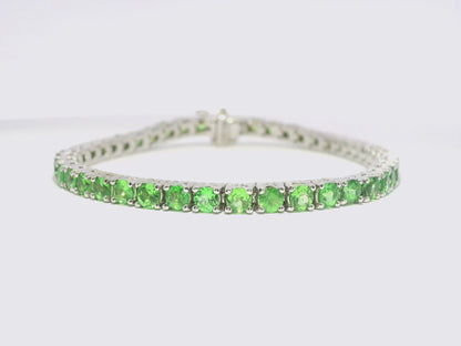 7.84CT Tsavorite Bracelet 14k White Gold