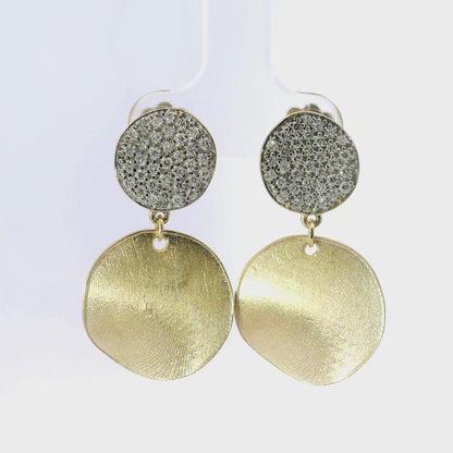 0.70CT Diamond Disc Fashion Earring 14k Yellow Gold
