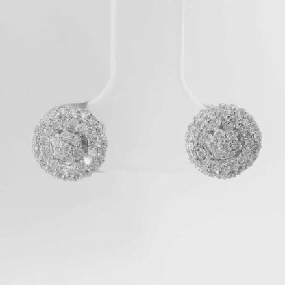 0.71CT Diamond  14k  White Gold Earring
