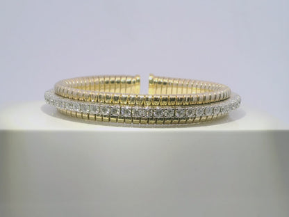 3.79CT Diamond Bangle 14K Yellow Gold