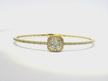 1.29CT Diamond Bangle 18k Yellow Gold