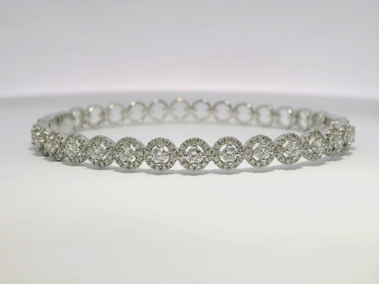 1.55CT Diamond Bangle 18k White Gold