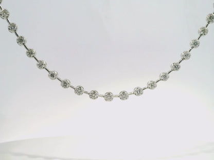 7.42CT Round Cut Diamond 4 Prong Tennis Necklace 14K Gold