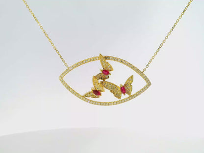 0.66CT Diamond 0.32CT Ruby 14k Yellow Gold