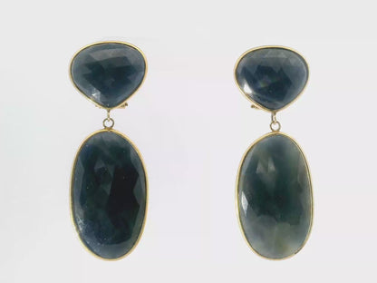 Blue Sapphire 14k Yellow Gold Earring