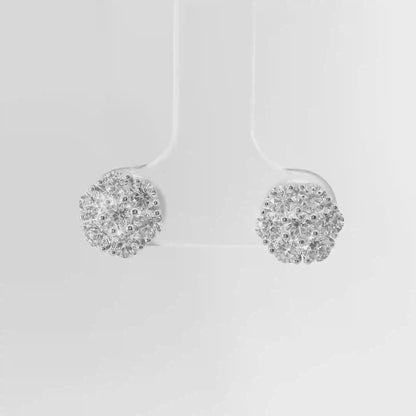 2.74CT Diamond Earrings 14k White Gold