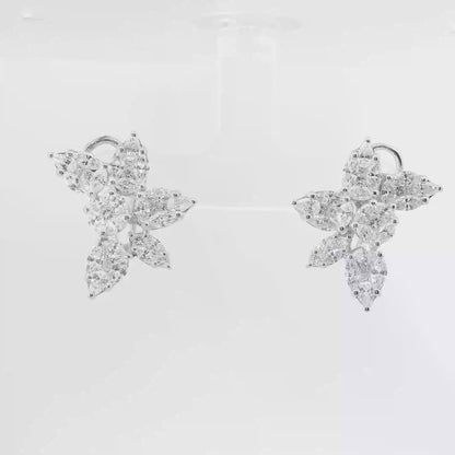 3.82CT Diamond Earrings 18k White Gold