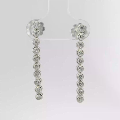 0.76CT Diamond 18k White Gold Earring