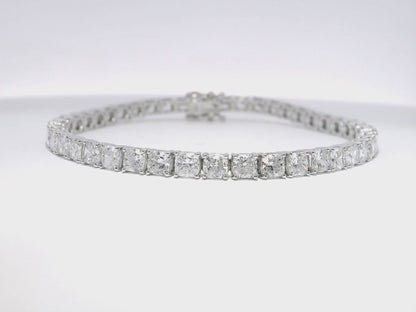 11.45CT Radiant Lab Diamond Bracelet 14k White Gold