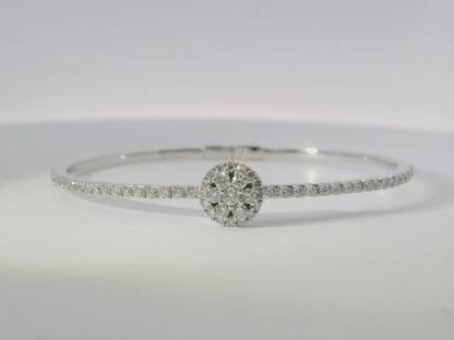 1.14CT Diamond Bangle 18k White Gold