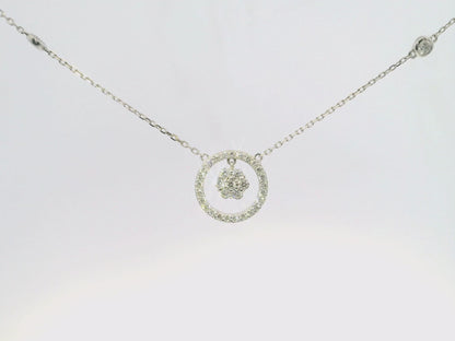 0.51CT Diamond Pendant 14k White Gold