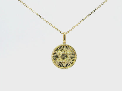0.12CT Diamond Pendant 14k Yellow Gold
