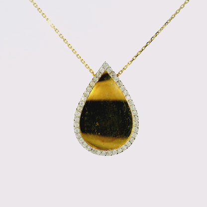 0.30CT Diamond Pendant 18k Yellow Gold