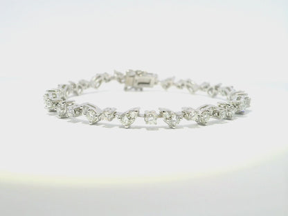 3.07CT Diamond Bracelet 14k White Gold
