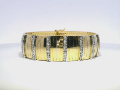 1.00CT Diamond Bangle 14k Yellow Gold