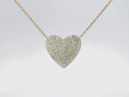 0.66CT Heart Diamond Pendant 14k Rose Gold